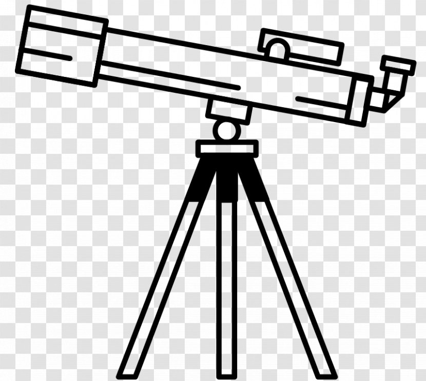 Drawing Line Art Wikipedia Telescope Clip - Black And White Transparent PNG