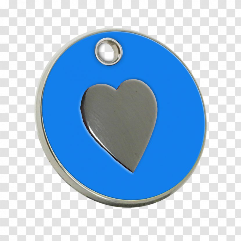 Cobalt Blue - Heart - Cat Pet Tag Transparent PNG