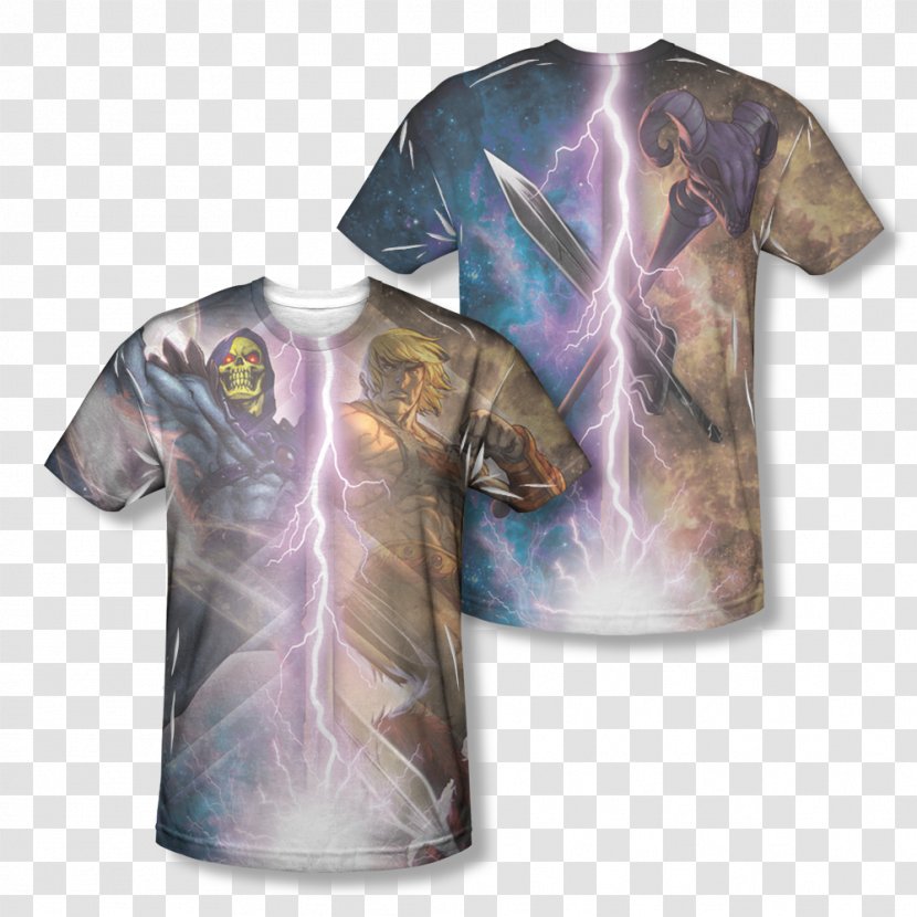 T-shirt Masters Of The Universe Sleeve He-Man - Lightning Transparent PNG