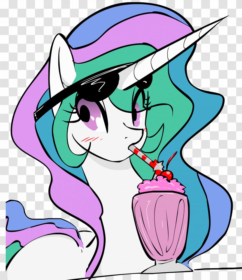 Princess Celestia Luna Twilight Sparkle Pony Equestria - Cartoon - Milk Shake Transparent PNG