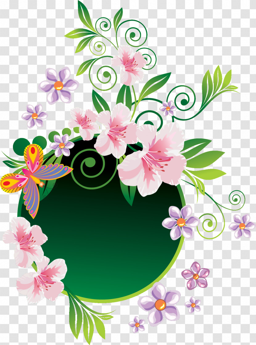 Lily Round Frame Lily Frame Floral Frame Transparent PNG