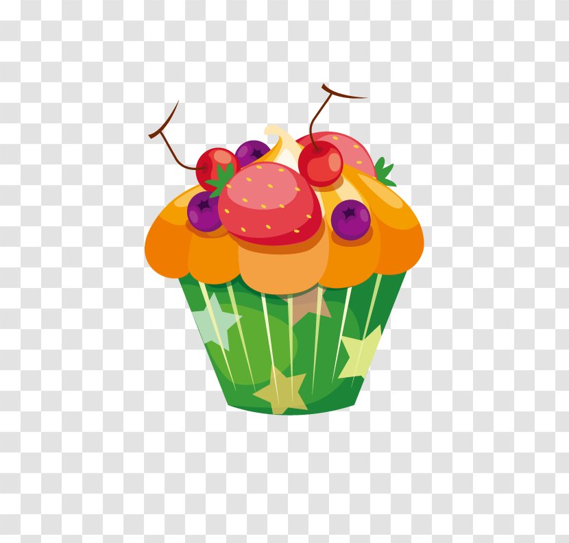 Muffin Cupcake Birthday Cake Bakery Shortcake - Strawberry Fruit Ice Cream Transparent PNG