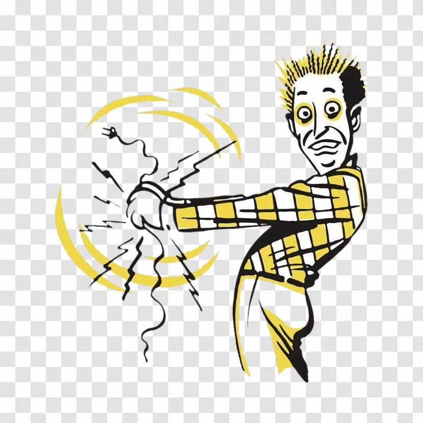 Electrical Injury Electricity Electrocution Shock Illustration - Area - Cartoon Hand Fool Foolish Man Electric Transparent PNG