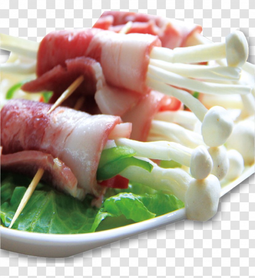 Sausage Churrasco Bacon Roll Barbecue - Enokitake Transparent PNG