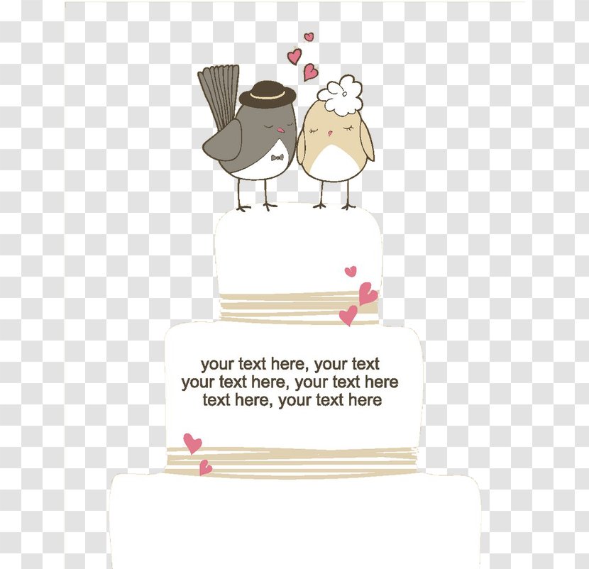 Wedding Invitation Cake Cartoon Marriage - Bride - Bird Transparent PNG