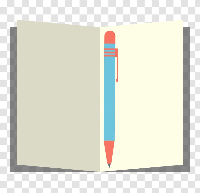 Notebook Notepad++ Clip Art - Rectangle - Yellow Paper Red And Blue Ballpoint Pen Transparent PNG