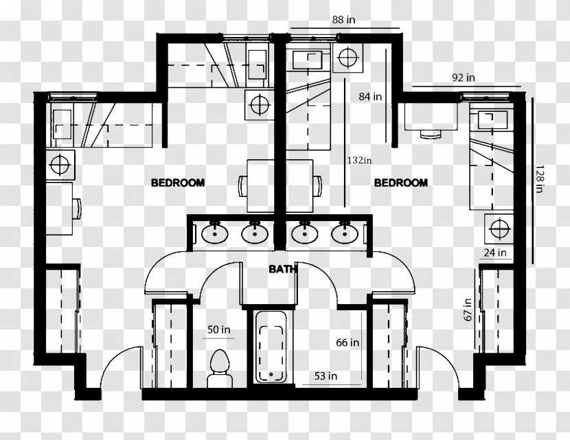 Southern Oregon University Floor Plan Raiders Football Dormitory House - Bedroom - Housing Transparent PNG