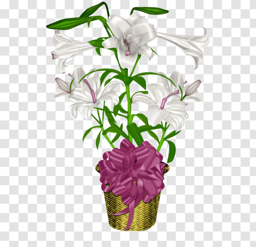 Flowerpot Floral Design Lilium - Flower Bouquet - Lily Pot Transparent PNG