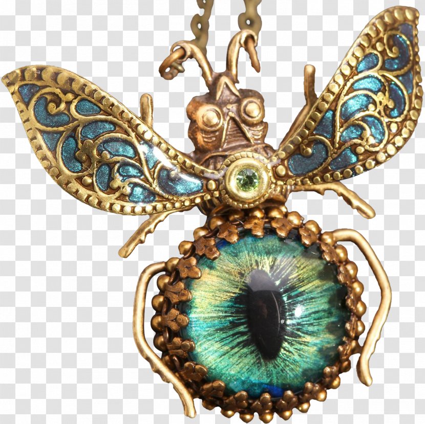 Necklace Turquoise Jewellery Brooch Insect - Gemstone Transparent PNG