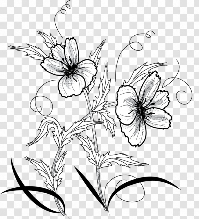 Ornament DeviantArt Drawing - Butterfly - Flower Black Transparent PNG