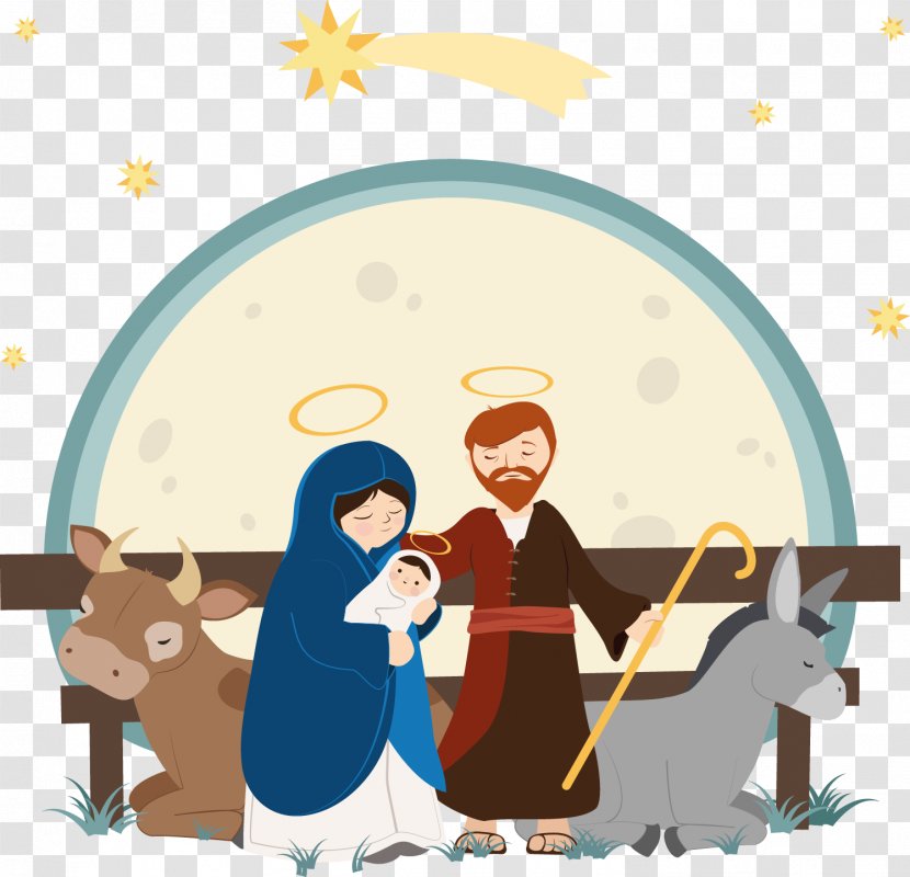 Nativity Of Jesus Child Drawing Illustration - Christmas - Vector Transparent PNG