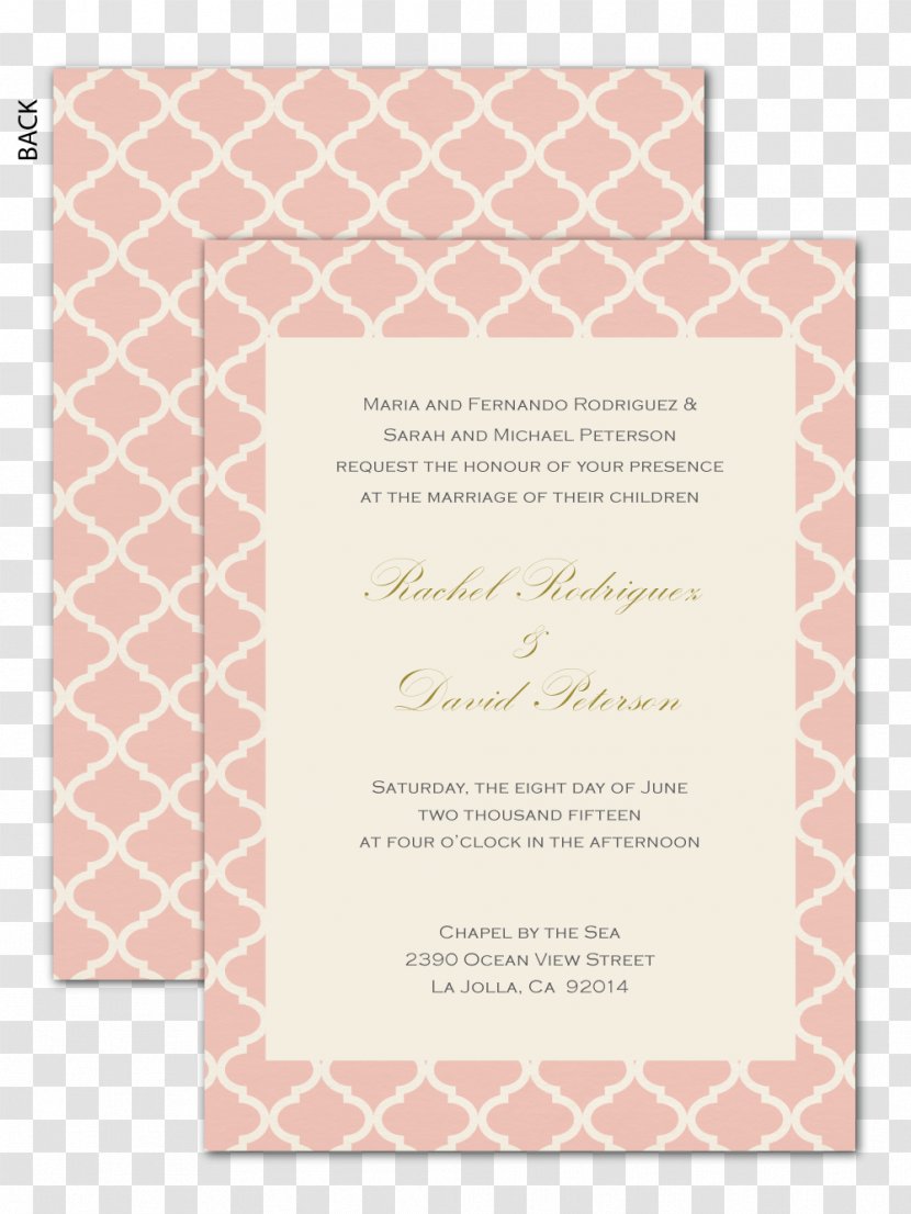Wedding Invitation Pink M Petal Font - Peach Transparent PNG