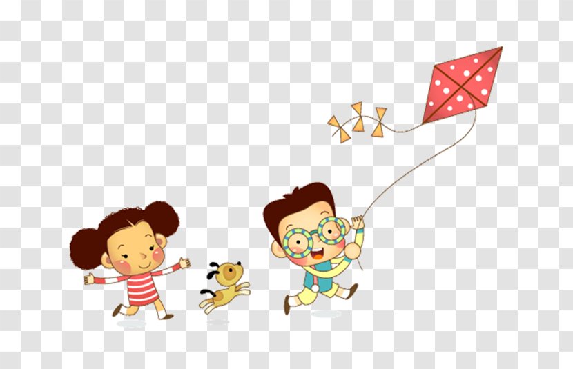 Child Cartoon Clip Art - Tree - Flying A Kite Transparent PNG