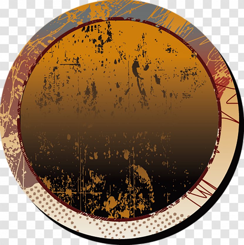 Circle Point - Designer - Round Dots Rust Orange Black Transparent PNG