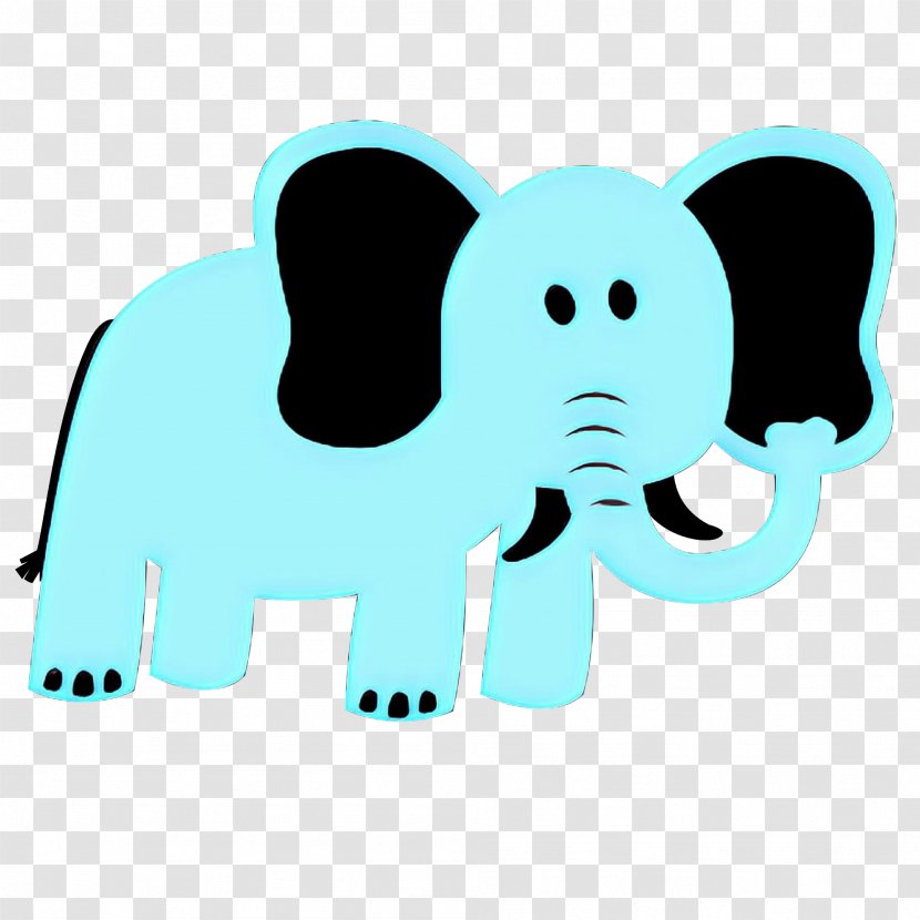 Indian Elephant - Cartoon - Sticker Aqua Transparent PNG