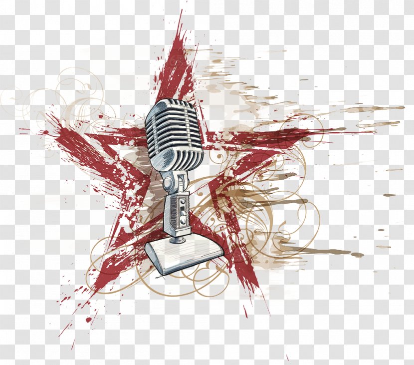 Microphone Watercolor Painting Euclidean Vector - Silhouette - Rock Material Transparent PNG