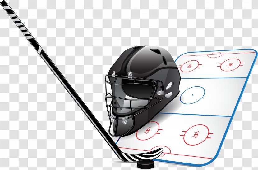 Hockey Stick Puck Ice Field - Sports Equipment Transparent PNG