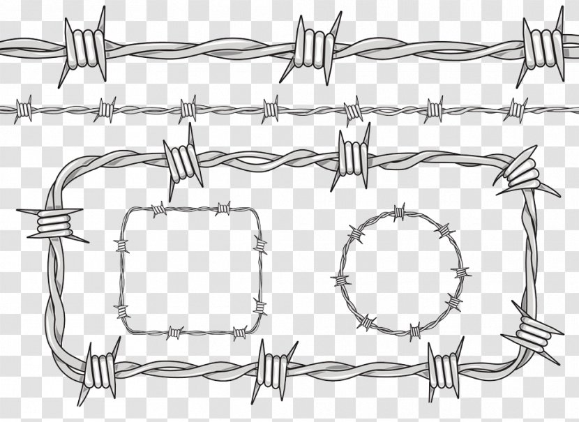 Barbed Wire Fence Drawing - Symmetry - Frame Material Transparent PNG