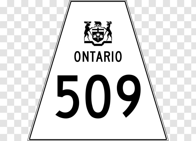 Highways In Ontario Highway 502 401 Shield 11 - Black And White - Road Transparent PNG