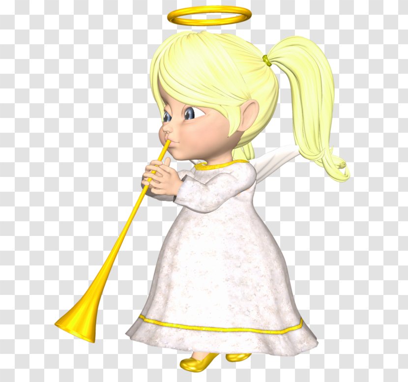 Clip Art - Tree - Cute Blonde Angel With Horn Large Clipart Transparent PNG