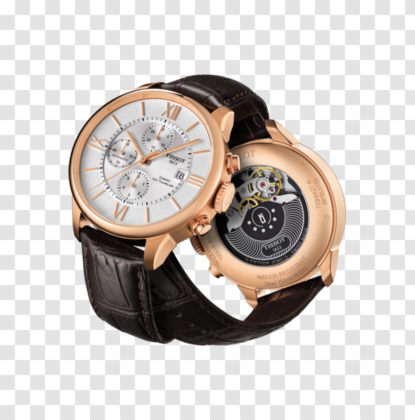 Chronograph Watch Tissot Clock Chemin Des Tourelles - Brand Transparent PNG