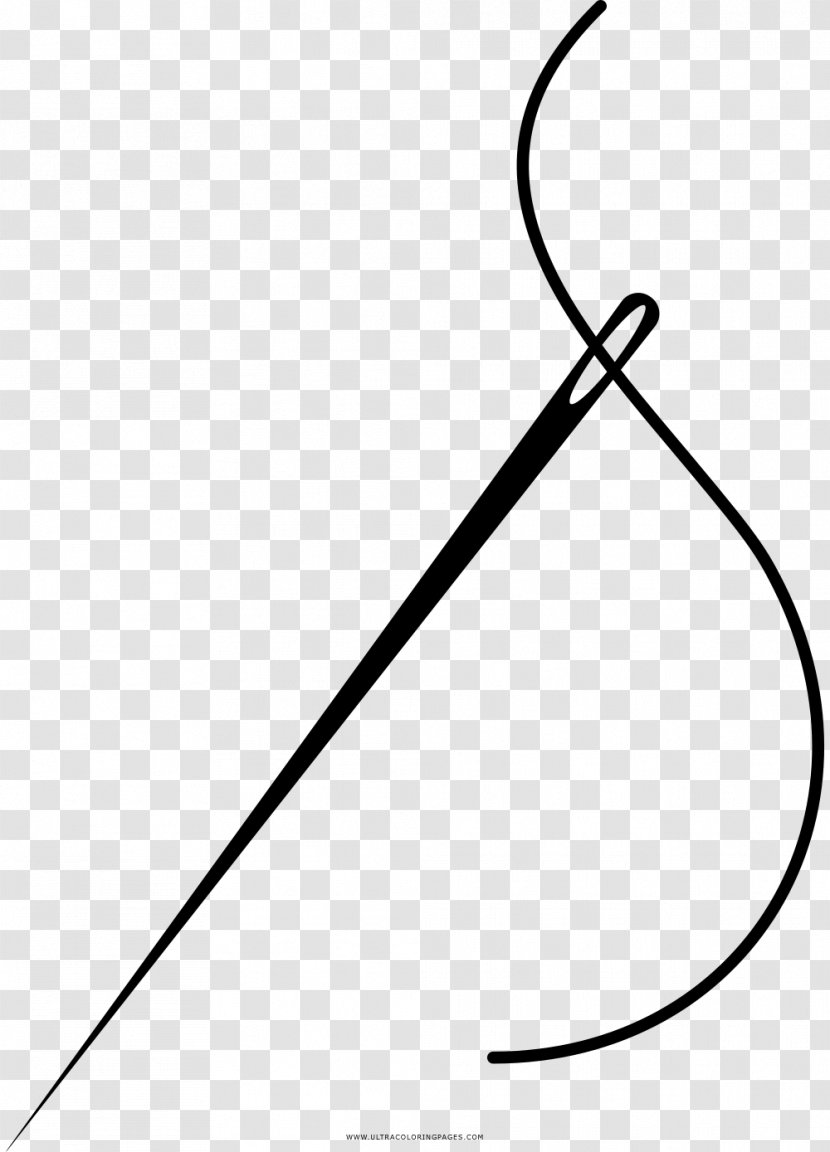 Drawing Coloring Book Hand-Sewing Needles Black And White Clip Art - Wiki - Needle Thread To Mend Transparent PNG