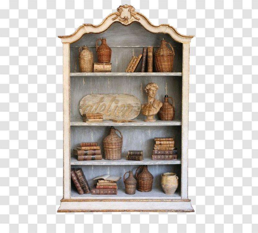 Shelf Antique Furniture Bookcase Living Room - Window Blinds Shades - Shelving Transparent PNG