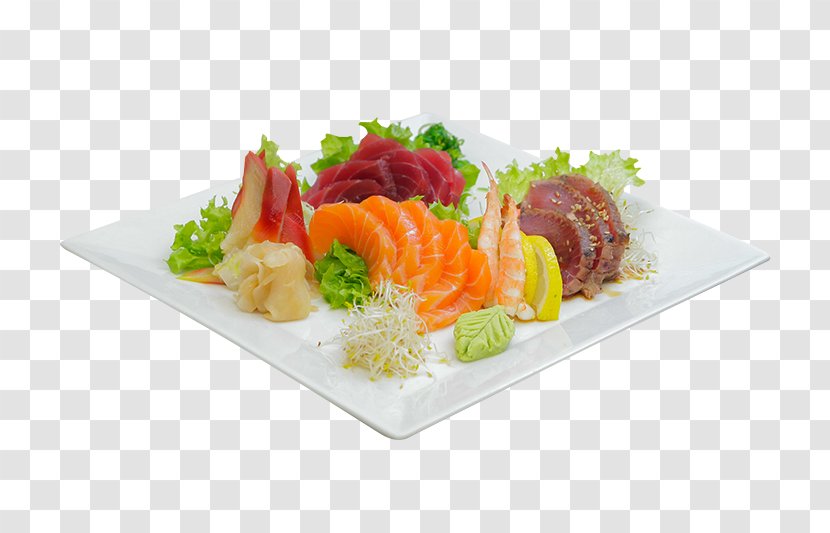 Sashimi Smoked Salmon Plate Garnish Side Dish - Hors D Oeuvre Transparent PNG