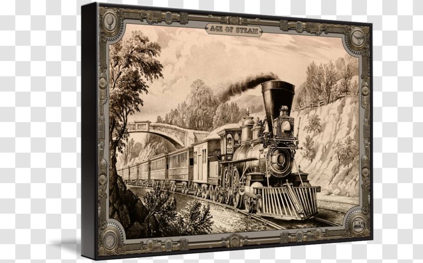Express Train Rail Transport Picture Frames Canvas - Antique Transparent PNG