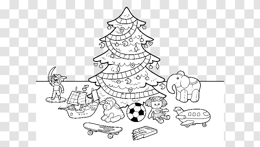 Christmas Day Drawing Illustration Tree Vector Graphics - Royaltyfree - Partes De La Mano Para Colorear Transparent PNG