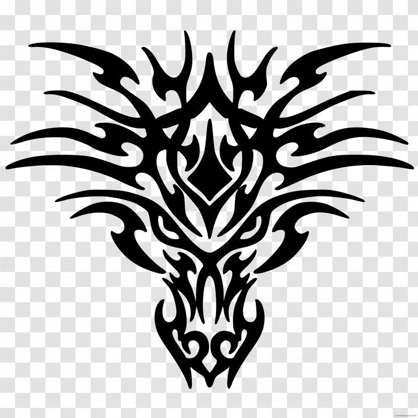 White Dragon Chinese Clip Art - Black And Transparent PNG