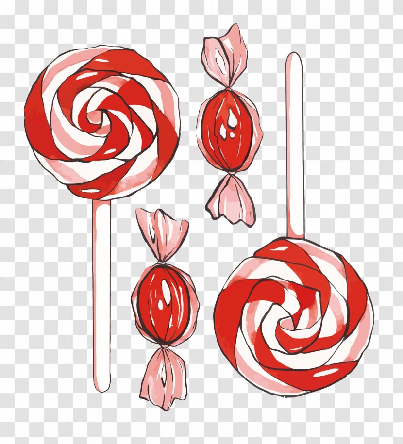 Lollipop Cotton Candy Watercolor Painting - Confectionery - Vector Transparent PNG