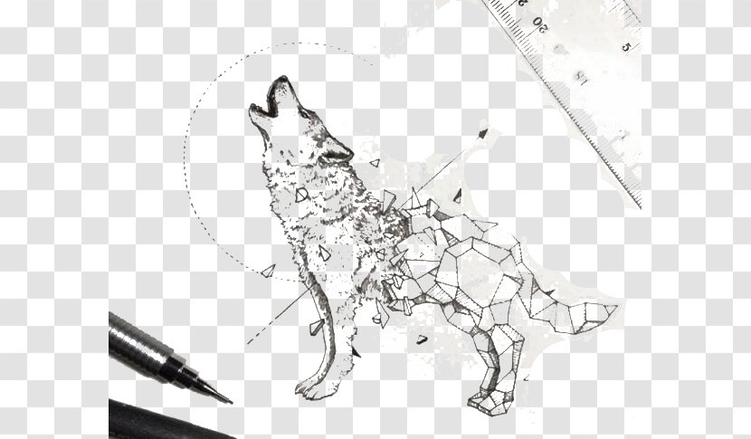 Dog Sketchy Stories: The Sketchbook Art Of Kerby Rosanes Geometry Tiger Drawing - Painted Wolf Transparent PNG