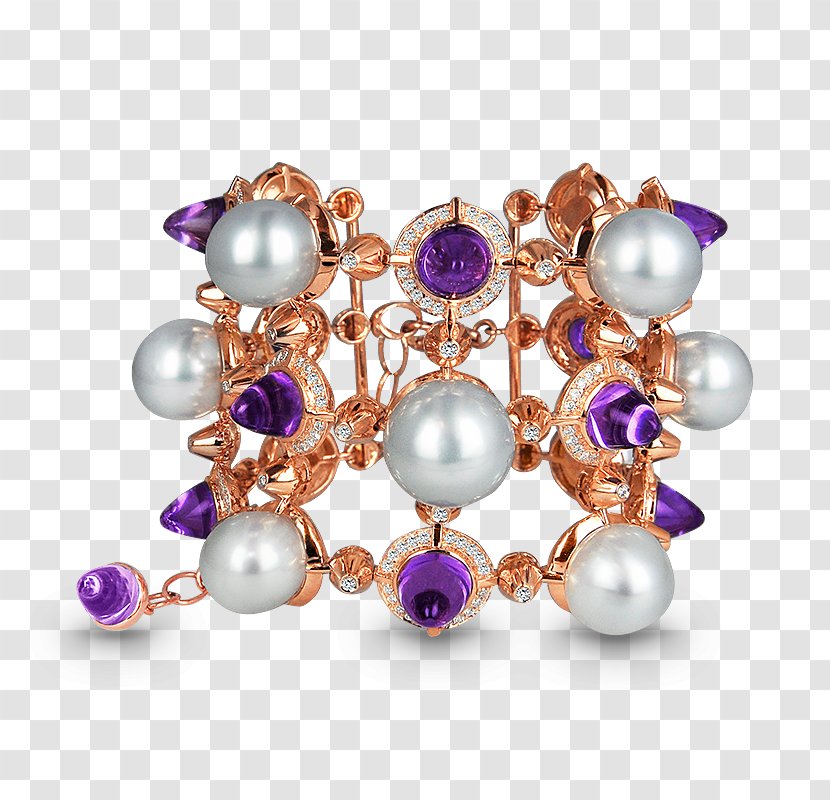 Pearl Amethyst Earring Bracelet Jewellery - Heart - Earrings Transparent PNG