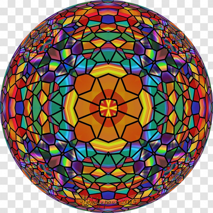 Kaleidoscope Mosaic Stained Glass Fractal Art Transparent PNG