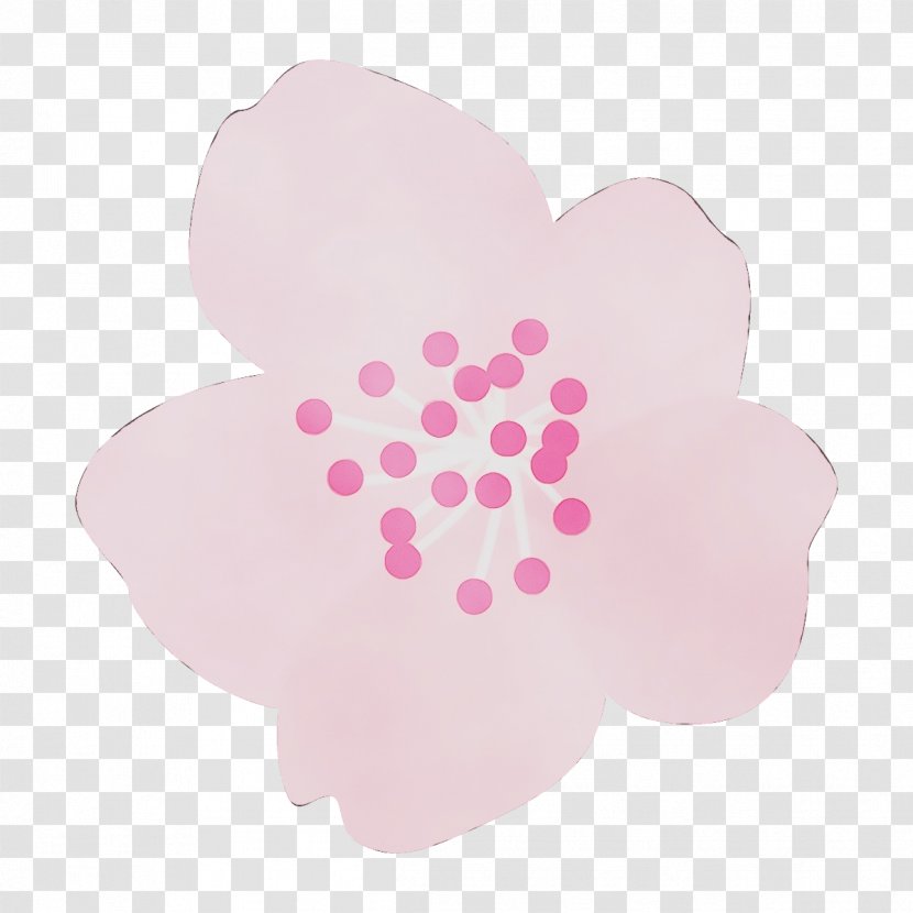 Pink Petal Heart Cloud Plant - Watercolor - Flower Transparent PNG