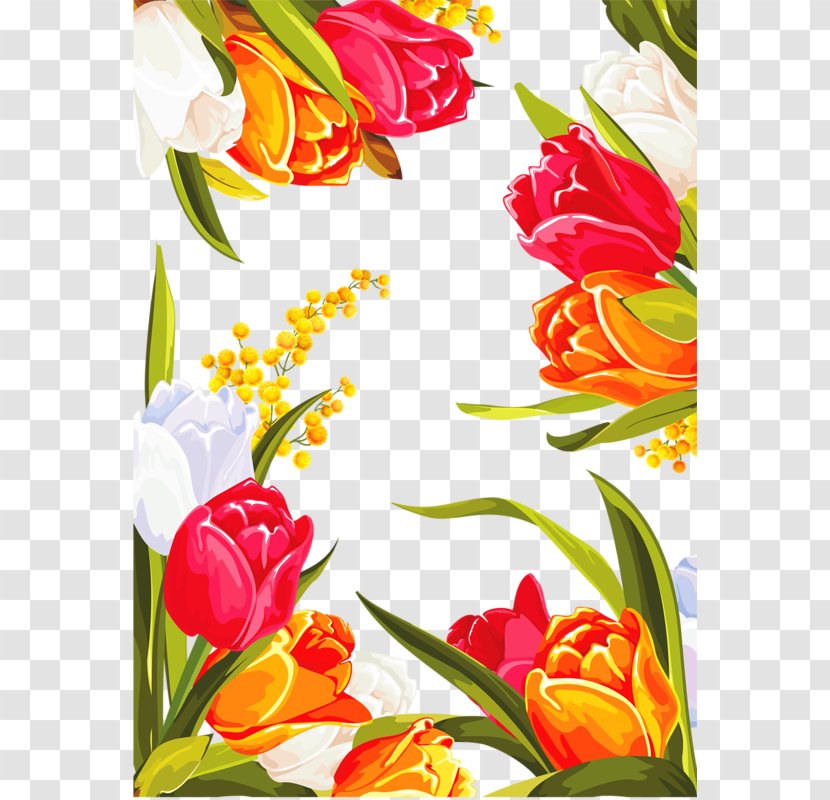 Flower Floral Design Graphic Clip Art - Drawing - Hand-painted Tulip Transparent PNG