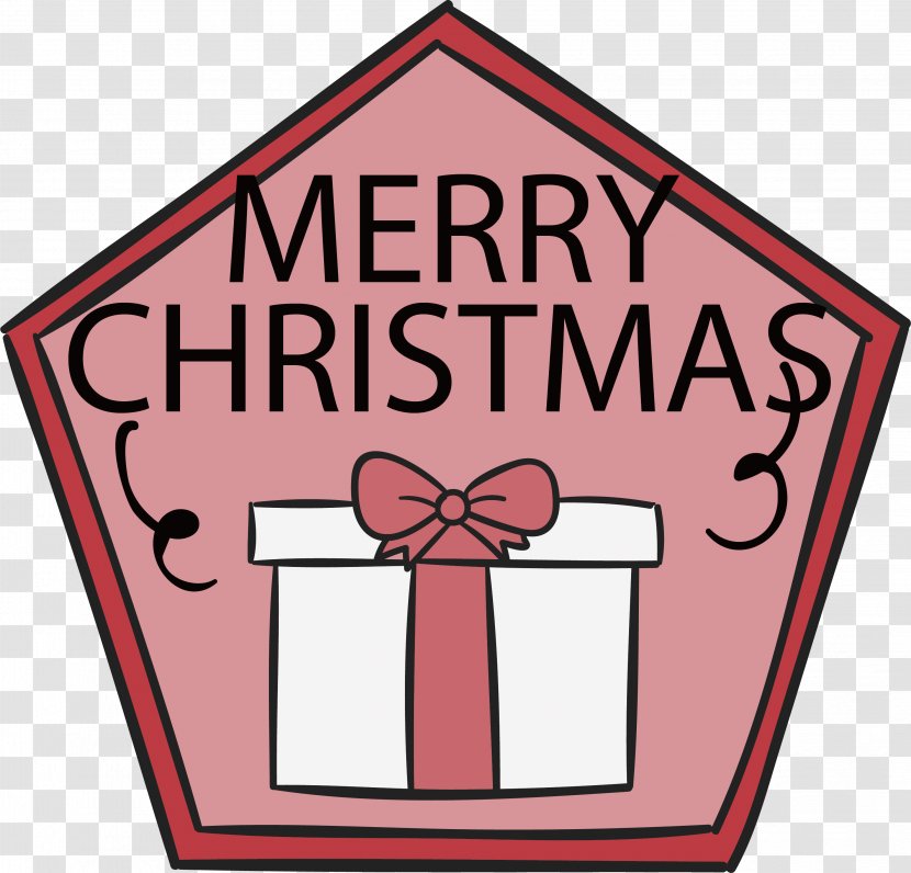 Christmas Decoration Gift Ornament - Tree - Pentagon Pink Box Tag Transparent PNG