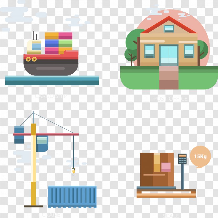 Intermodal Container - Designer - Vector Hand-painted Goods Transparent PNG