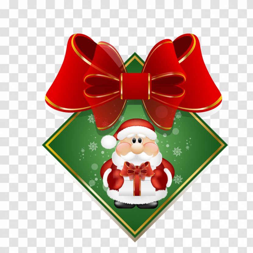 Christmas New Year Gift Saying - Santa Claus - Day Green Cartoon Tag Transparent PNG