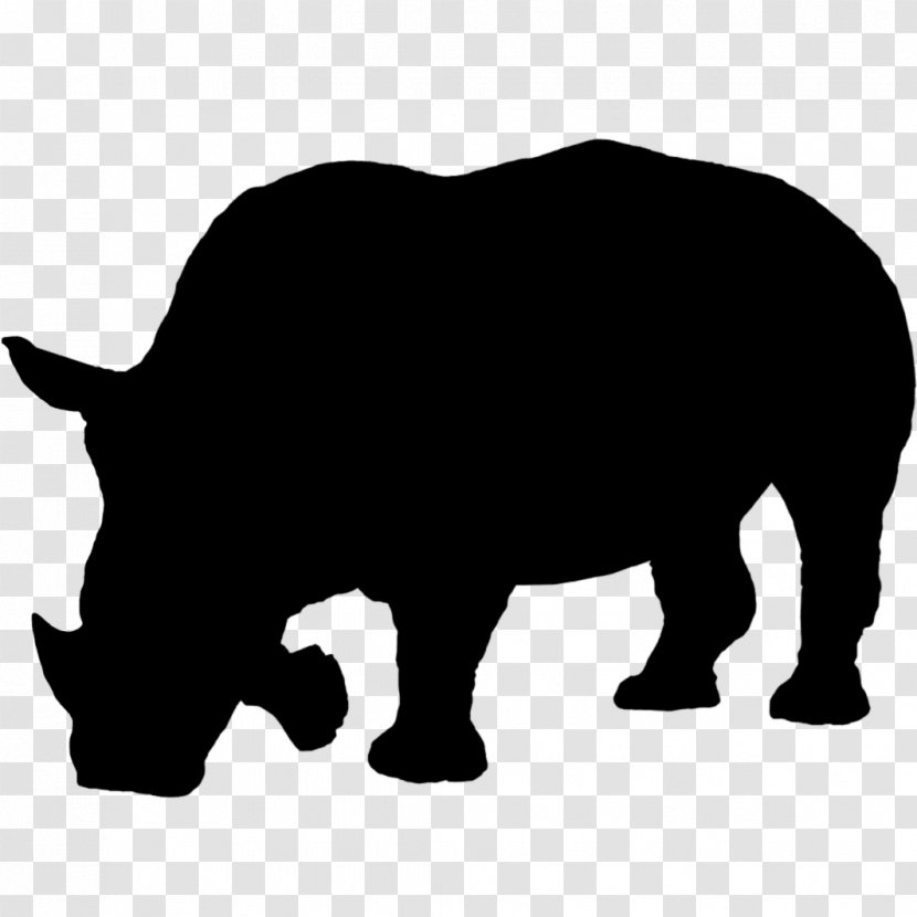 Rhinoceros Silhouette Sticker Decal Image - White - Animal Figure Transparent PNG