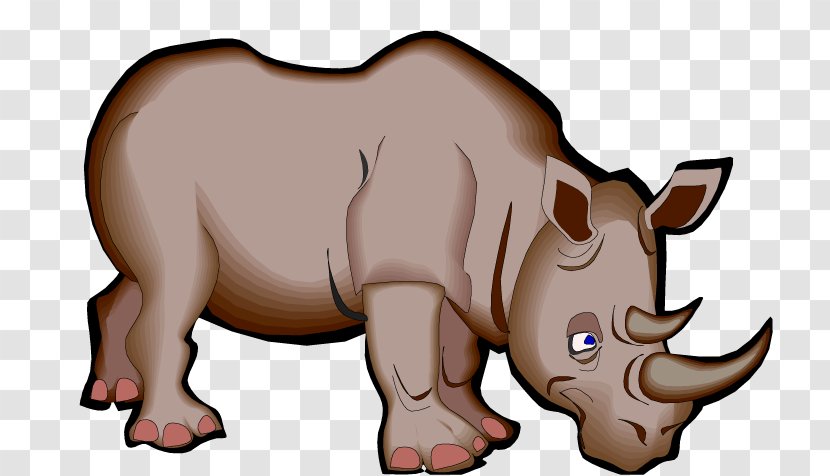 Rhinoceros Cartoon Clip Art - Mammal - Rhino Transparent PNG