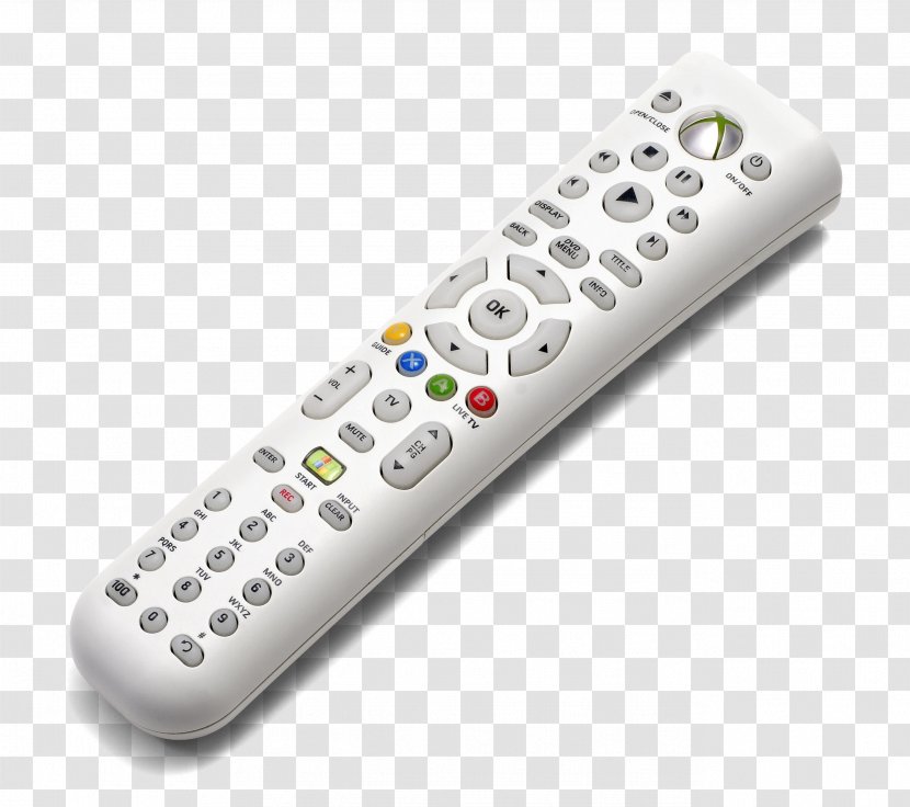 Xbox 360 Wii Remote Controls Microsoft - Media Center - Tv Control Transparent PNG