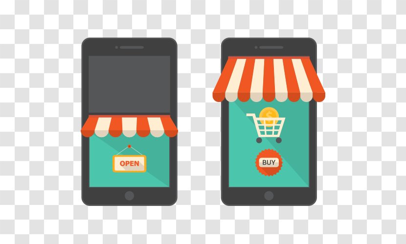 Online Shopping Mobile Phone Cart Transparent PNG