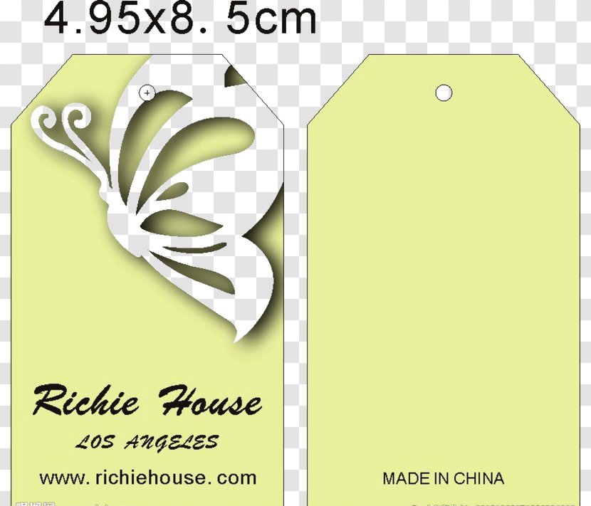 Logo - Text - European Pattern Retro Butterfly Buckle Creative Tag Free Transparent PNG