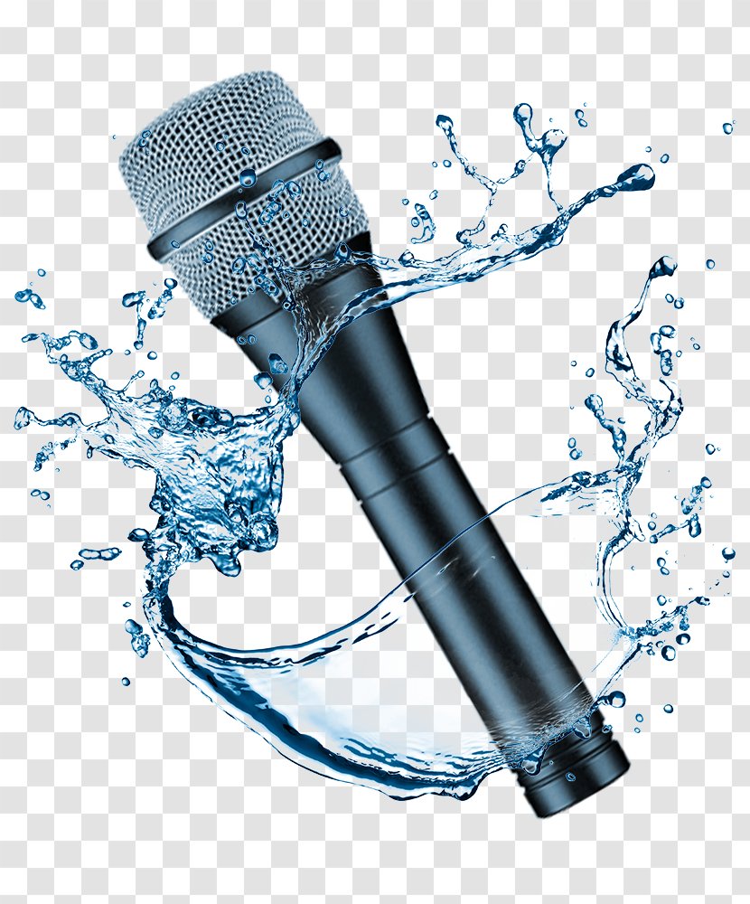 Purified Water Drop Drinking Bottled - Flower - New Year Singing Microphone Transparent PNG