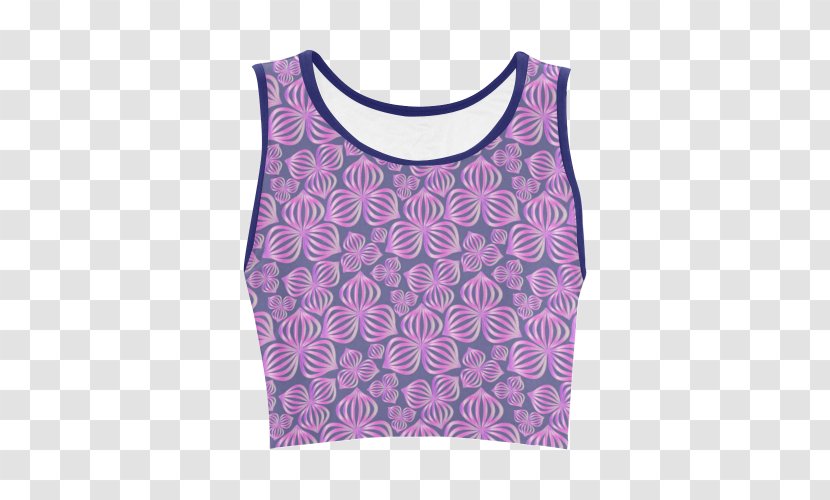 T-shirt Sleeve Crop Top Gilets - Tree - Blue Abstract Flowers Transparent PNG