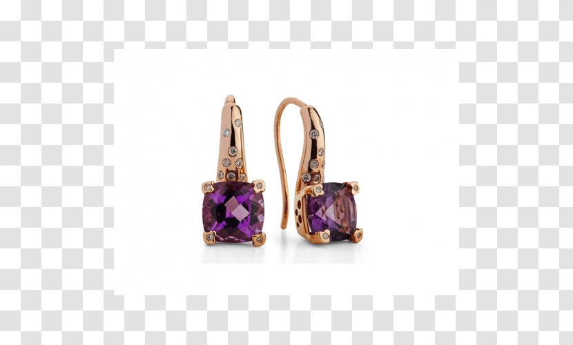 Amethyst Earring - Gemstone - Magenta Transparent PNG