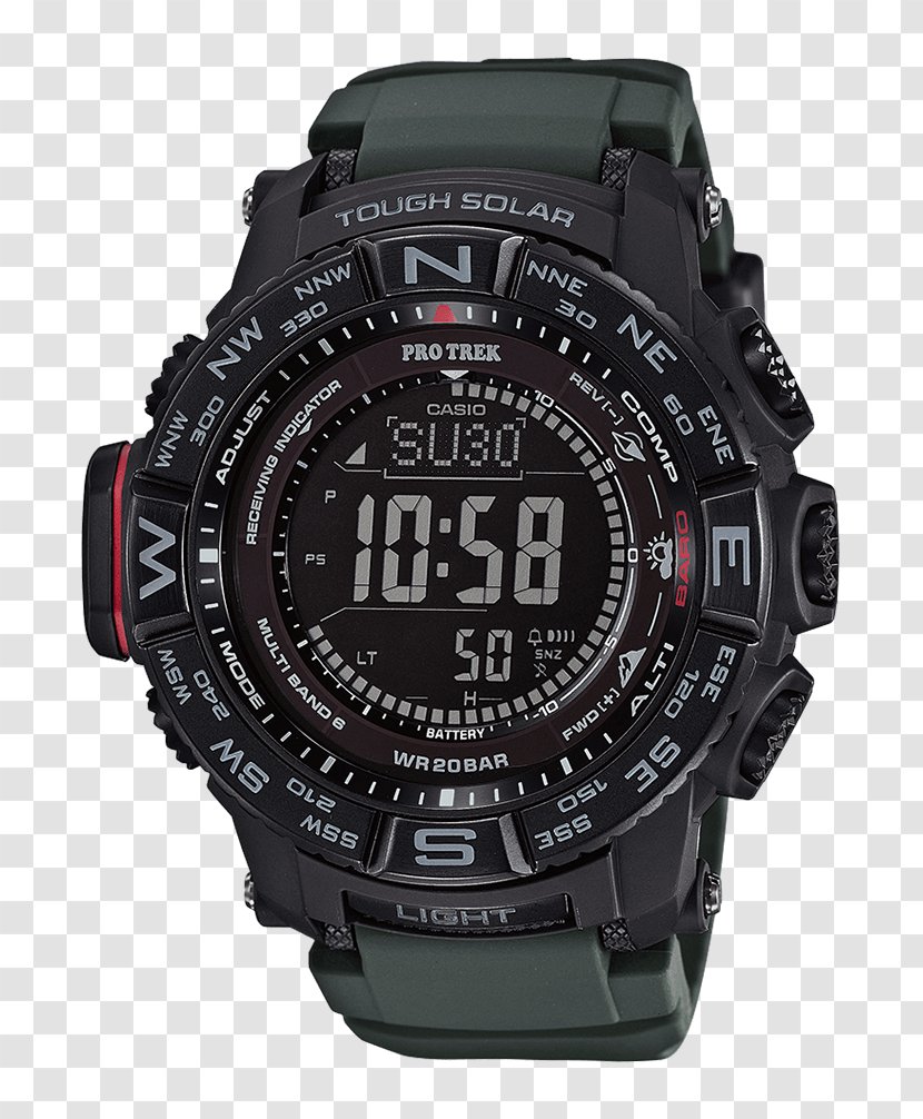 Pro Trek Casio Solar-powered Watch Brand - Clock Transparent PNG