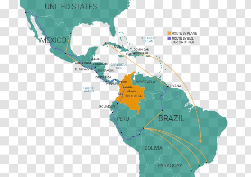 Latin America South United States Map - Irregular Borders Transparent PNG
